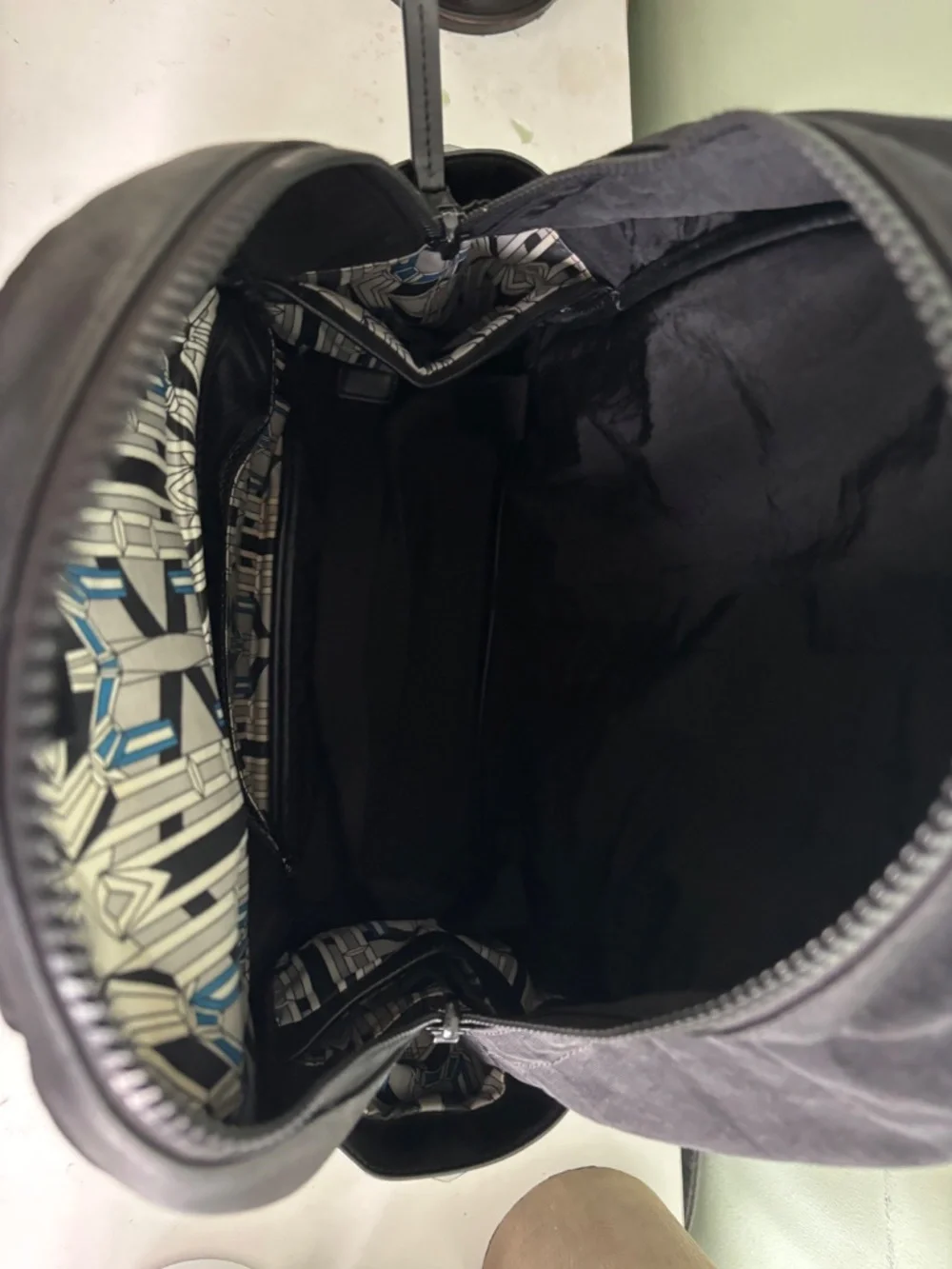 Authentic MCM Black Nylon & Leather 6-Stud Medium Backpack Vintage